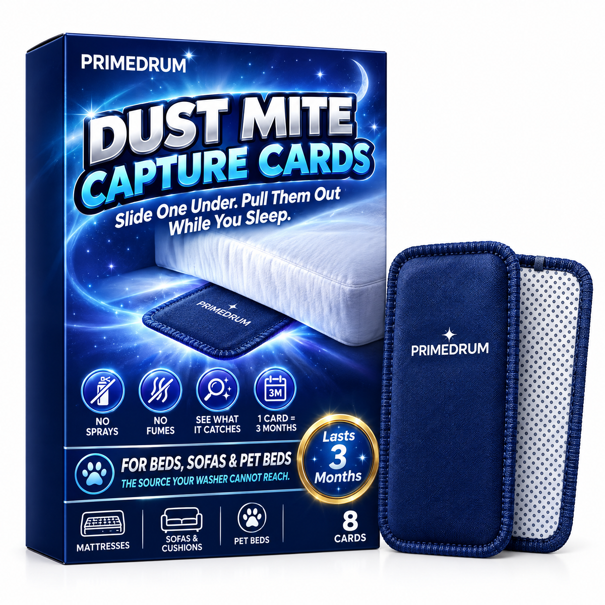 PrimeDrum Dust Mite Capture Cards box