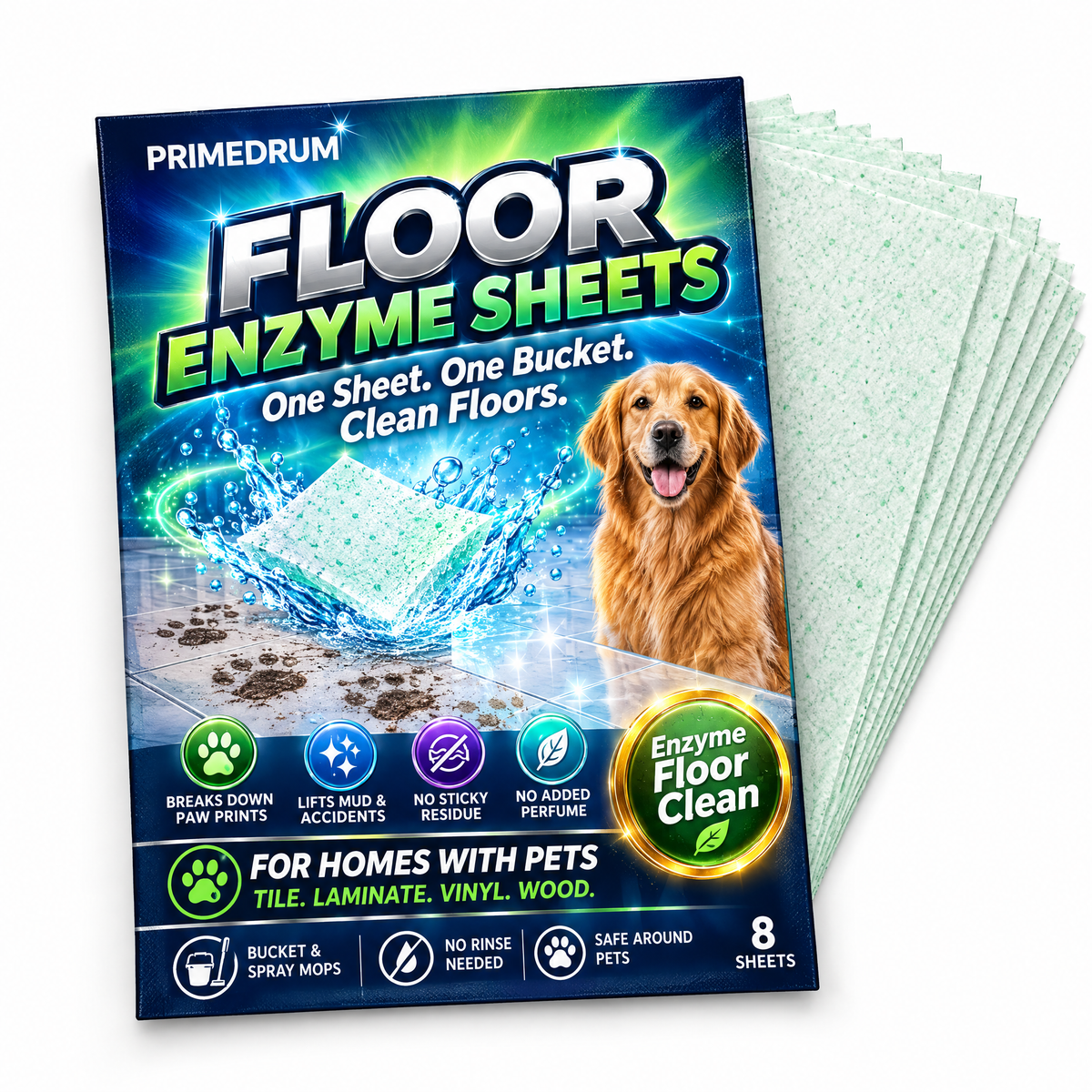 PrimeDrum Floor Cleaning Sheets pack