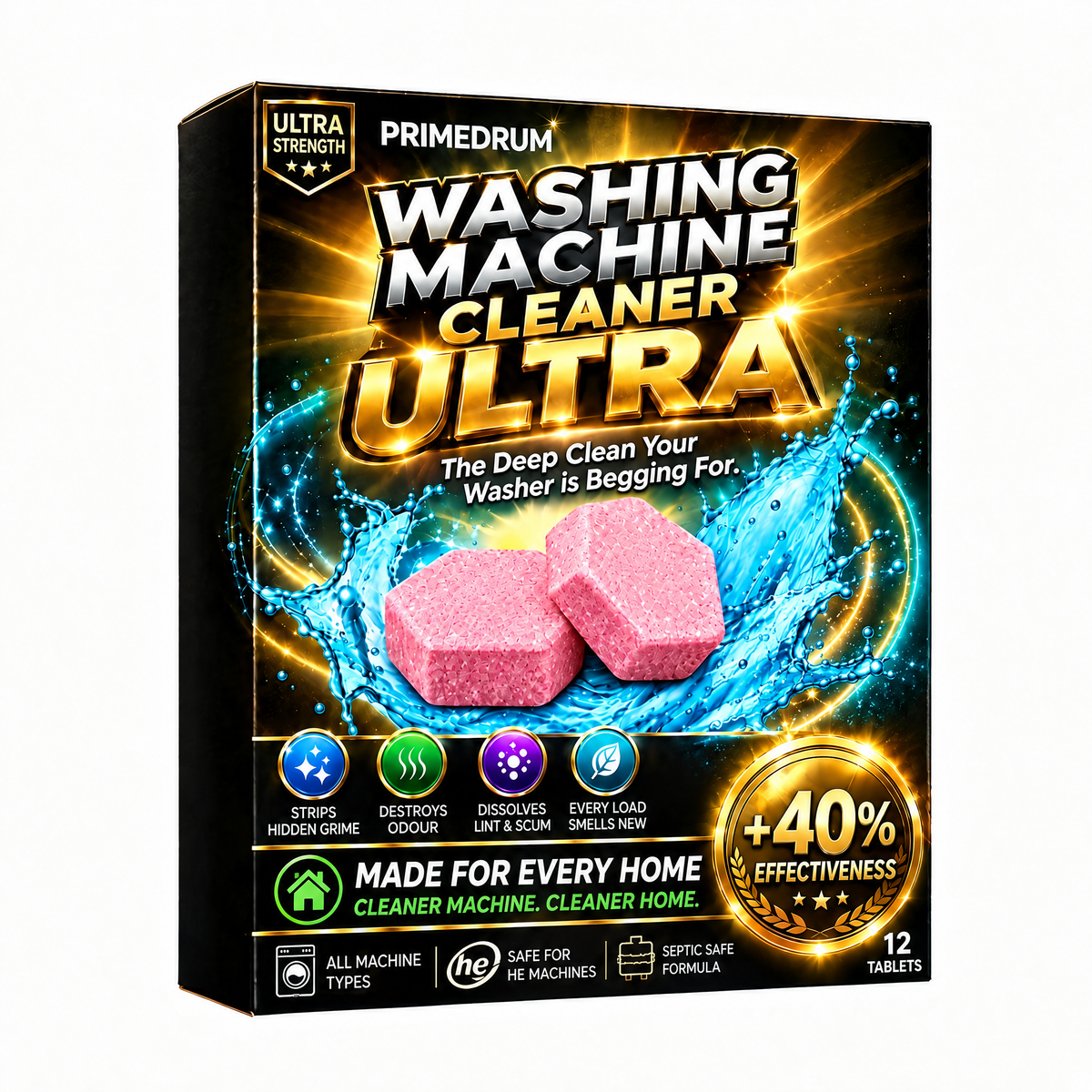 PrimeDrum Washing Machine Cleaner Ultra box